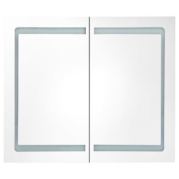 Armario de baño con espejo LED gris hormigón 80x12x68 cm Armario de baño con espejo LED gris hormigón 80x12x68 cm
