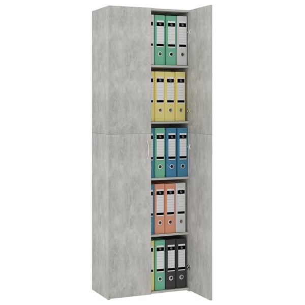 Armario de oficina de contrachapado gris hormigón 60x32x190 cm Armario de oficina de contrachapado gris hormigón 60x32x190 cm