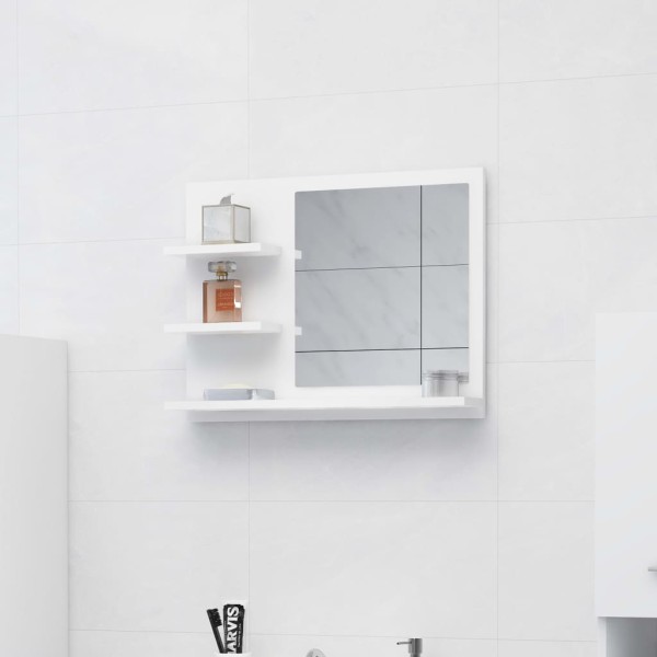 Espejo de baño madera contrachapada blanco 60x10,5x45 cm Espejo de baño madera contrachapada blanco 60x10,5x45 cm