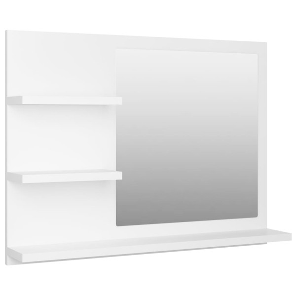 Espejo de baño madera contrachapada blanco 60x10,5x45 cm Espejo de baño madera contrachapada blanco 60x10,5x45 cm
