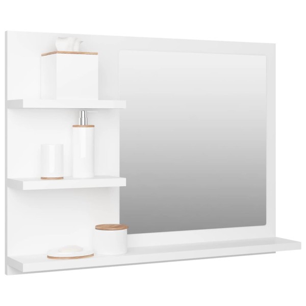 Espejo de baño madera contrachapada blanco 60x10,5x45 cm Espejo de baño madera contrachapada blanco 60x10,5x45 cm