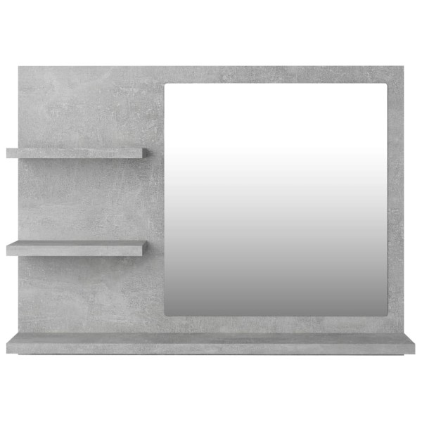 Espejo de baño madera contrachapada gris hormigón 60x10,5x45 cm Espejo de baño madera contrachapada gris hormigón 60x10,5x45 cm