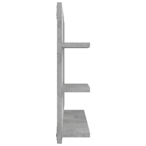 Espejo de baño madera contrachapada gris hormigón 60x10,5x45 cm Espejo de baño madera contrachapada gris hormigón 60x10,5x45 cm
