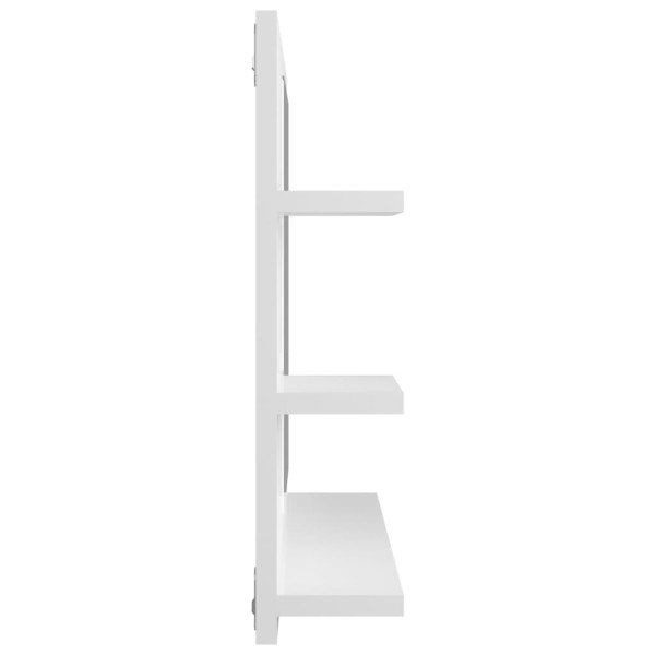 Espejo de baño madera contrachapada blanco brillo 60x10,5x45 cm Espejo de baño madera contrachapada blanco brillo 60x10,5x45 cm