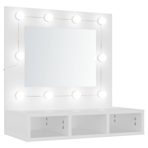 Mueble con espejo y LED blanco 60x31,5x62 cm Mueble con espejo y LED blanco 60x31,5x62 cm
