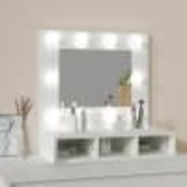 Mueble con espejo y LED blanco 60x31,5x62 cm Mueble con espejo y LED blanco 60x31,5x62 cm