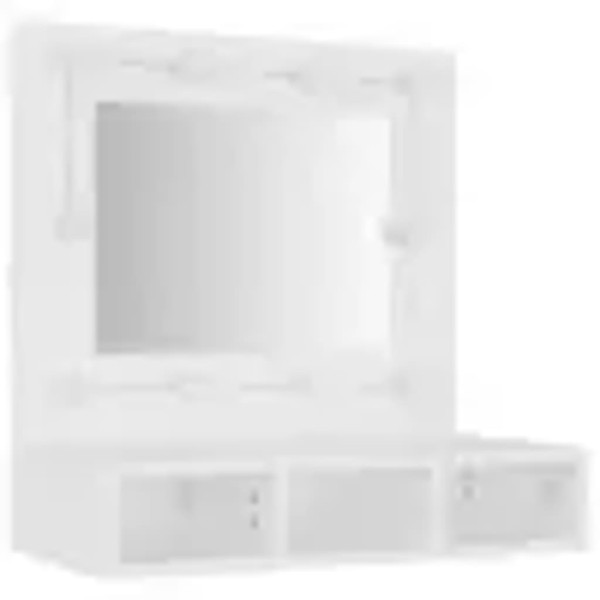 Mueble con espejo y LED blanco 60x31,5x62 cm Mueble con espejo y LED blanco 60x31,5x62 cm