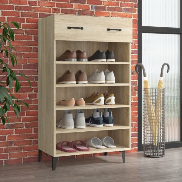 Mueble zapatero madera contrachapada roble Sonoma 60x35x105 cm Mueble zapatero madera contrachapada roble Sonoma 60x35x105 cm