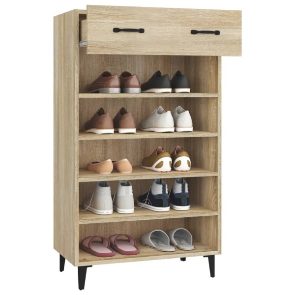 Mueble zapatero madera contrachapada roble Sonoma 60x35x105 cm Mueble zapatero madera contrachapada roble Sonoma 60x35x105 cm