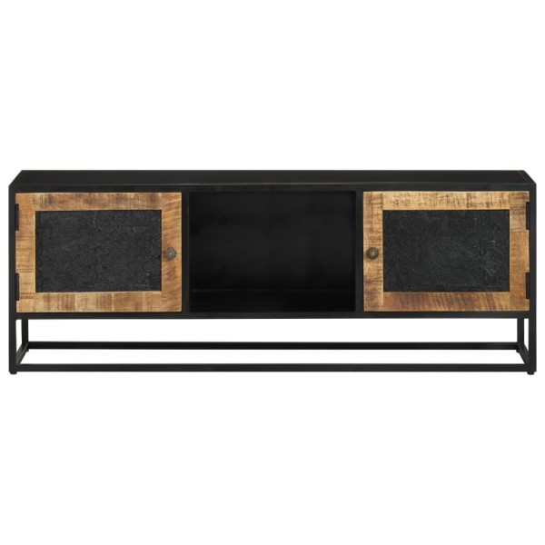 Mueble de TV madera maciza de mango y hierro 110x30x40 cm Mueble de TV madera maciza de mango y hierro 110x30x40 cm
