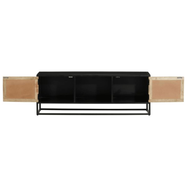 Mueble de TV madera maciza de mango y hierro 110x30x40 cm Mueble de TV madera maciza de mango y hierro 110x30x40 cm