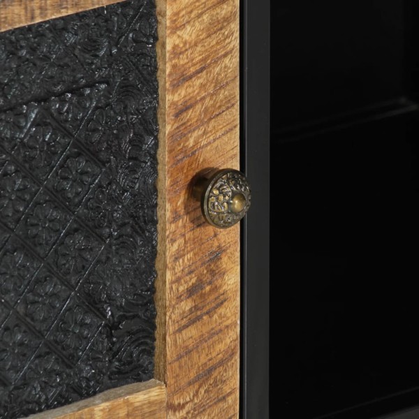 Mueble de TV madera maciza de mango y hierro 110x30x40 cm Mueble de TV madera maciza de mango y hierro 110x30x40 cm