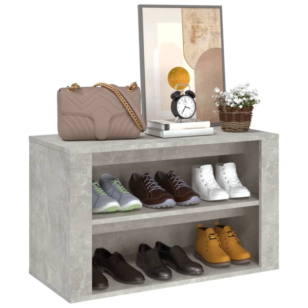 Mueble zapatero madera contrachapada gris hormigón 75x35x45 cm Mueble zapatero madera contrachapada gris hormigón 75x35x45 cm
