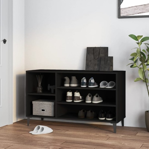 Mueble zapatero madera contrachapada negro 102x36x60 cm Mueble zapatero madera contrachapada negro 102x36x60 cm