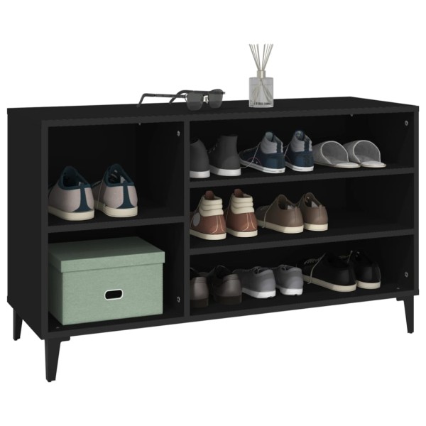 Mueble zapatero madera contrachapada negro 102x36x60 cm Mueble zapatero madera contrachapada negro 102x36x60 cm