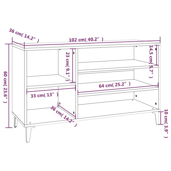 Mueble zapatero madera contrachapada negro 102x36x60 cm Mueble zapatero madera contrachapada negro 102x36x60 cm