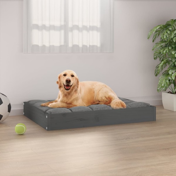 Cama para perros madera maciza de pino gris 71,5x54x9 cm Cama para perros madera maciza de pino gris 71,5x54x9 cm