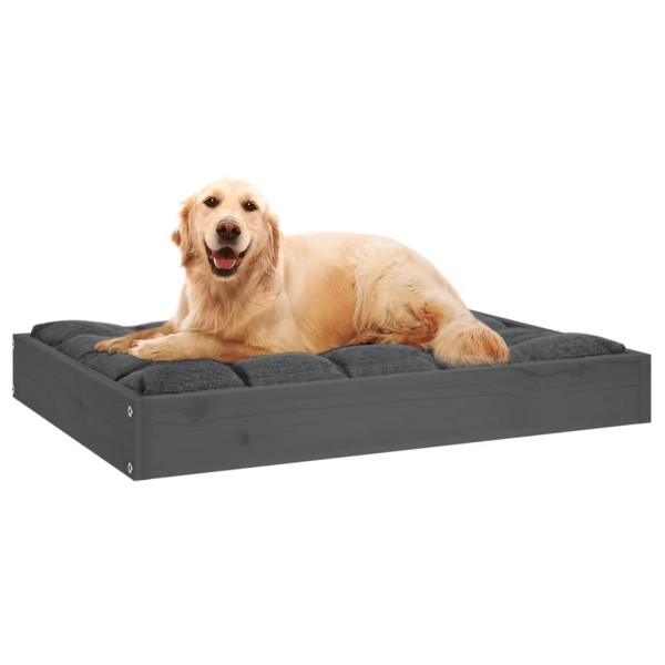 Cama para perros madera maciza de pino gris 71,5x54x9 cm Cama para perros madera maciza de pino gris 71,5x54x9 cm