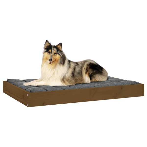 Cama para perros madera maciza pino marrón miel 91,5x64x9 cm Cama para perros madera maciza pino marrón miel 91,5x64x9 cm