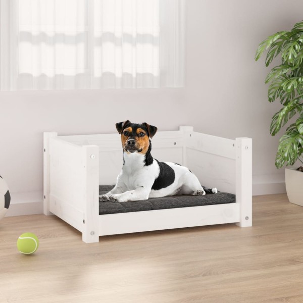 Cama para perros madera maciza de pino blanco 55,5x45,5x28 cm Cama para perros madera maciza de pino blanco 55,5x45,5x28 cm