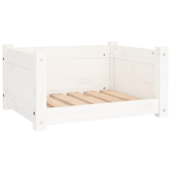 Cama para perros madera maciza de pino blanco 55,5x45,5x28 cm Cama para perros madera maciza de pino blanco 55,5x45,5x28 cm