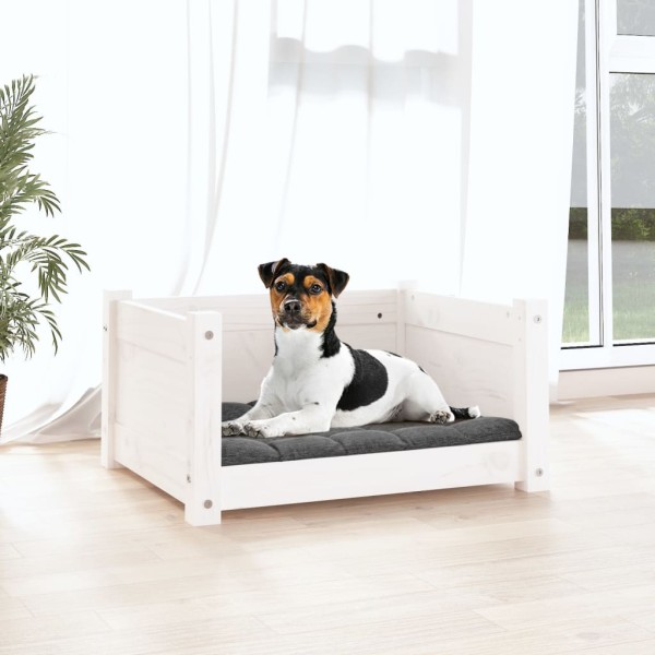 Cama para perros madera maciza de pino blanco 55,5x45,5x28 cm Cama para perros madera maciza de pino blanco 55,5x45,5x28 cm
