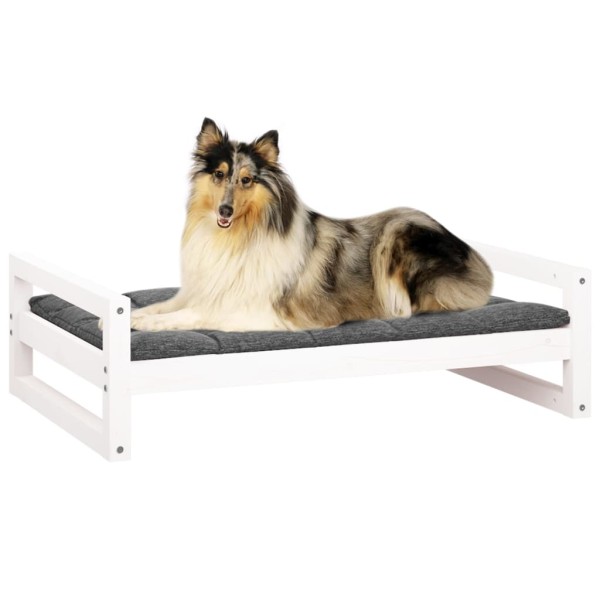 Cama para perros madera maciza de pino blanco 95,5x65,5x28 cm Cama para perros madera maciza de pino blanco 95,5x65,5x28 cm