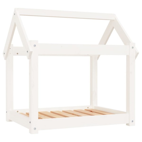 Cama para perros madera maciza de pino blanco 71x55x70 cm