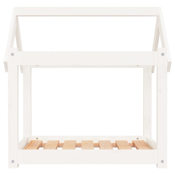Cama para perros madera maciza de pino blanco 71x55x70 cm