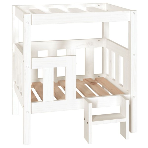 Cama para perros madera maciza de pino blanco 65,5x43x70 cm Cama para perros madera maciza de pino blanco 65,5x43x70 cm