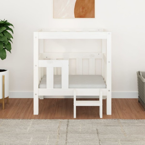 Cama para perros madera maciza de pino blanco 65,5x43x70 cm Cama para perros madera maciza de pino blanco 65,5x43x70 cm