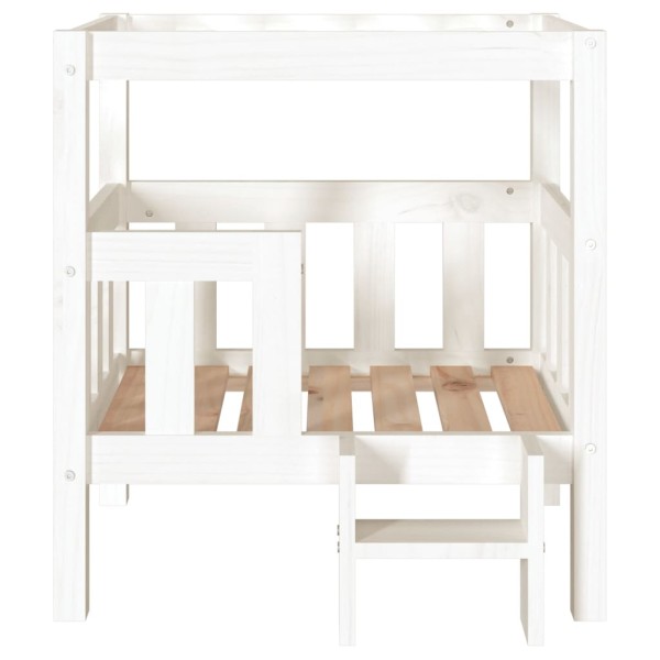 Cama para perros madera maciza de pino blanco 65,5x43x70 cm Cama para perros madera maciza de pino blanco 65,5x43x70 cm