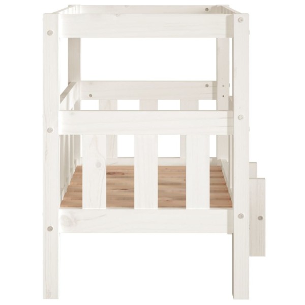 Cama para perros madera maciza de pino blanco 65,5x43x70 cm Cama para perros madera maciza de pino blanco 65,5x43x70 cm