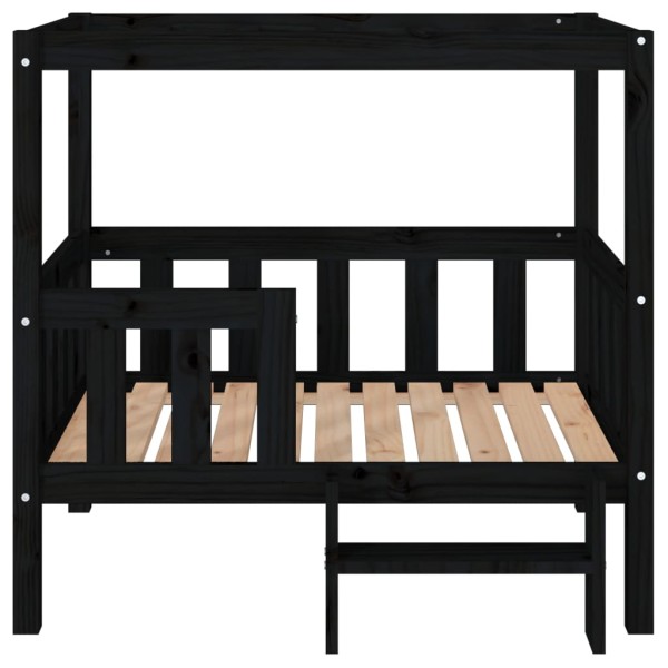 Cama para perros madera maciza de pino negro 95,5x73,5x90 cm Cama para perros madera maciza de pino negro 95,5x73,5x90 cm