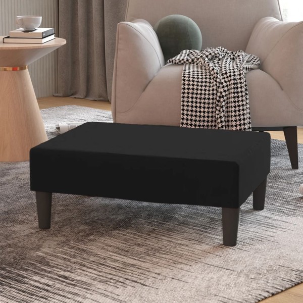 Reposapiés de terciopelo negro 78x56x32 cm Reposapiés de terciopelo negro 78x56x32 cm