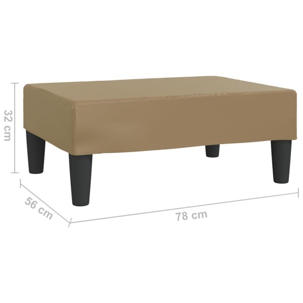 Reposapiés de cuero sintético capuchino 78x56x32 cm Reposapiés de cuero sintético capuchino 78x56x32 cm