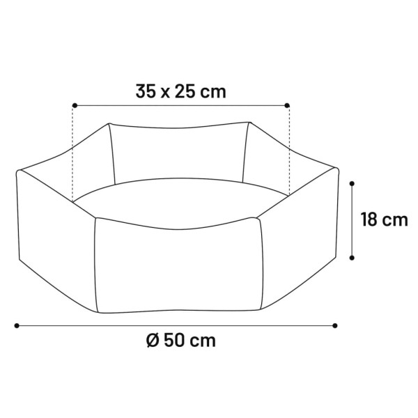 FLAMINGO Cama perros con cremallera Ziva hexagonal terracota FLAMINGO Cama perros con cremallera Ziva hexagonal terracota