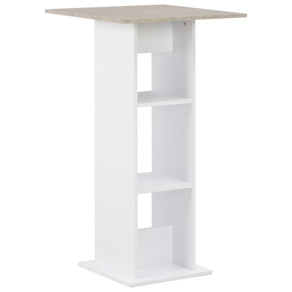 Mesa alta de bar blanco y gris hormigón 60x60x110 cm Mesa alta de bar blanco y gris hormigón 60x60x110 cm