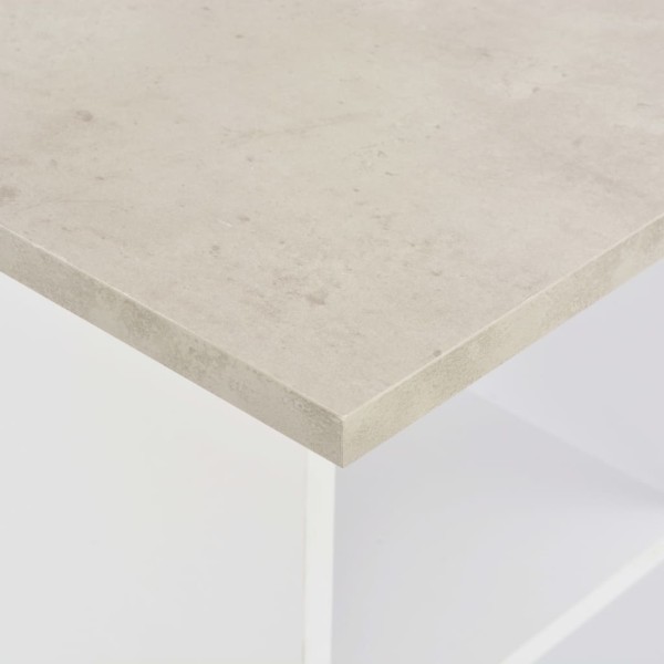 Mesa alta de bar blanco y gris hormigón 60x60x110 cm Mesa alta de bar blanco y gris hormigón 60x60x110 cm