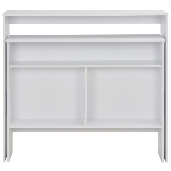 Mesa de bar con 2 tableros blanca 130x40x120 cm