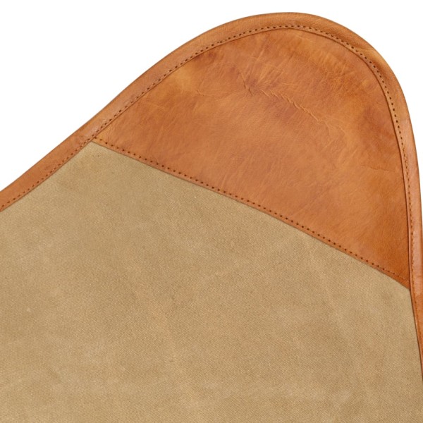 Silla Butterfly mariposa de cuero auténtico marrón y lona Silla Butterfly mariposa de cuero auténtico marrón y lona