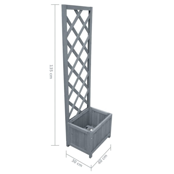 Jardinera enrejada madera maciza de abeto 40x30x135 cm Jardinera enrejada madera maciza de abeto 40x30x135 cm