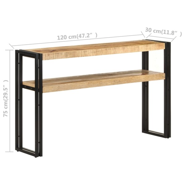 Mesa consola de madera de mango rugosa 120x30x75 cm Mesa consola de madera de mango rugosa 120x30x75 cm