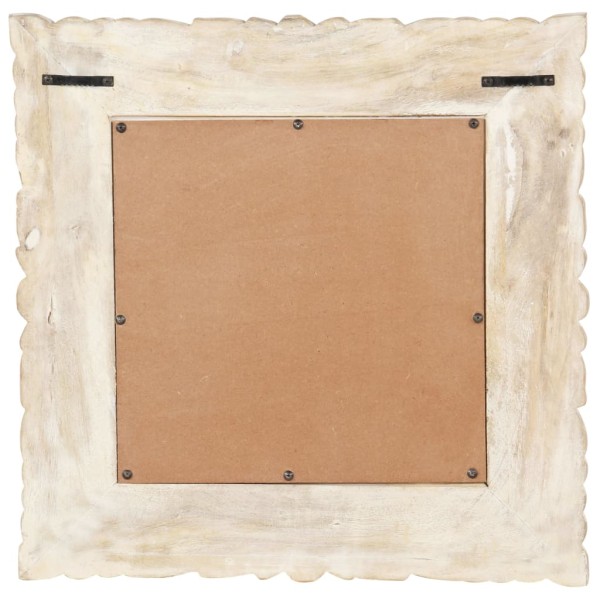 Espejo de madera maciza de mango blanco 50x50 cm Espejo de madera maciza de mango blanco 50x50 cm