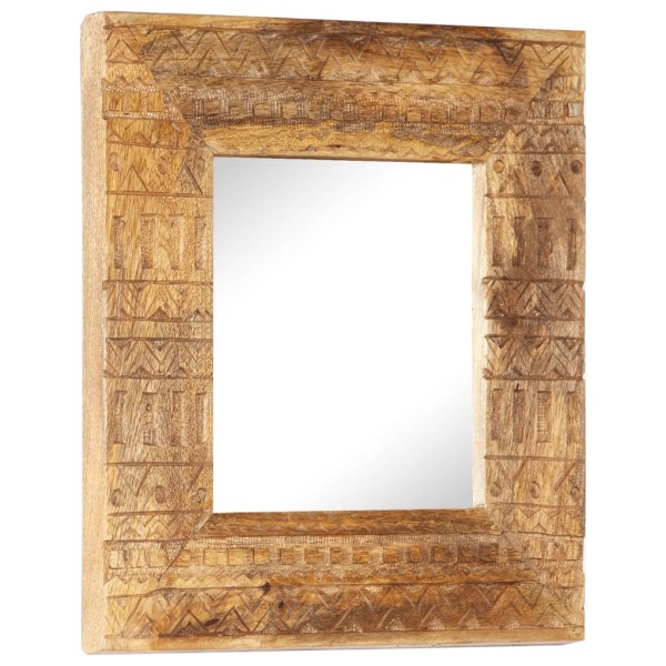 Espejo tallado a mano madera maciza de mango 50x50x2,5 cm