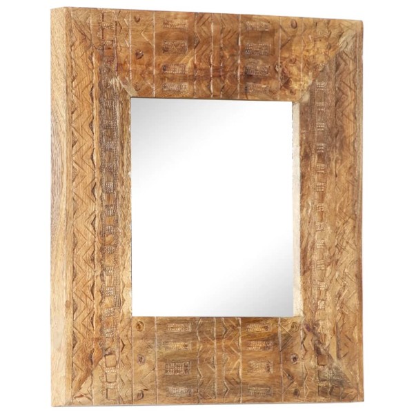 Espejo tallado a mano madera maciza de mango 50x50x2,5 cm