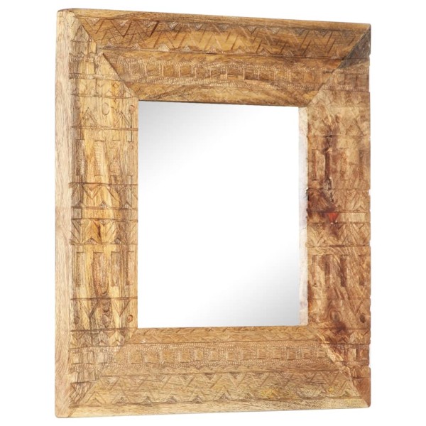 Espejo tallado a mano madera maciza de mango 50x50x2,5 cm