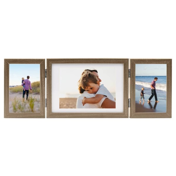 Marco de foto collage triple marrón claro 22x15cm+2x(10x15cm) Marco de foto collage triple marrón claro 22x15cm+2x(10x15cm)