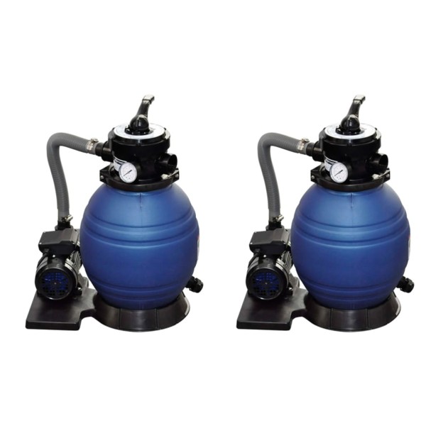 Bombas de filtro de arena 2 unidades 400 W 11000 l/h Bombas de filtro de arena 2 unidades 400 W 11000 l/h