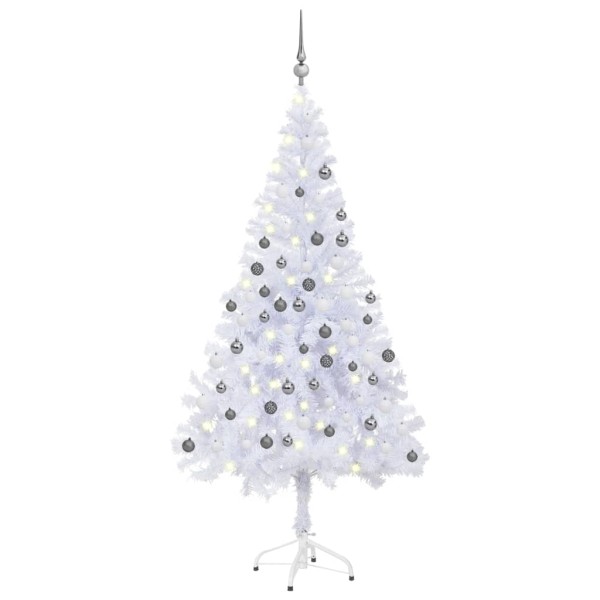 Árbol de Navidad artificial con luces y bolas 620 ramas 180 cm Árbol de Navidad artificial con luces y bolas 620 ramas 180 cm